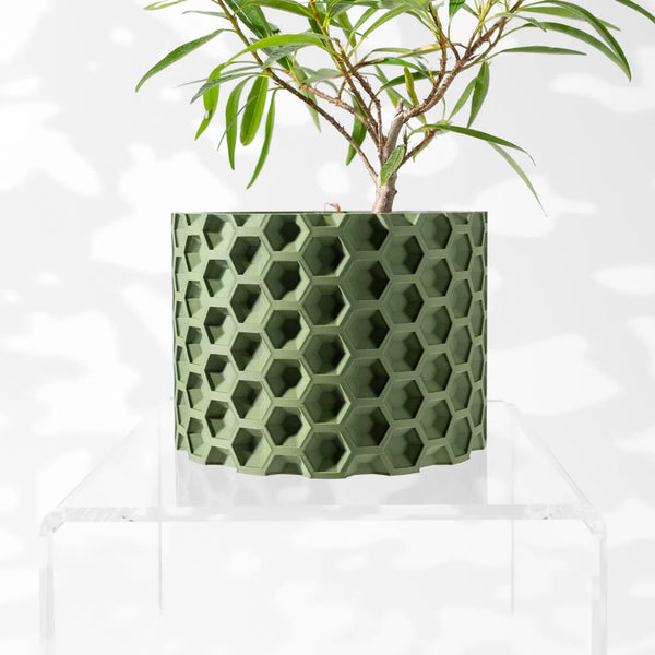 The Armos Planter Pot with Drainage Tray & Stand: Modern and Unique Home Decor for Plants